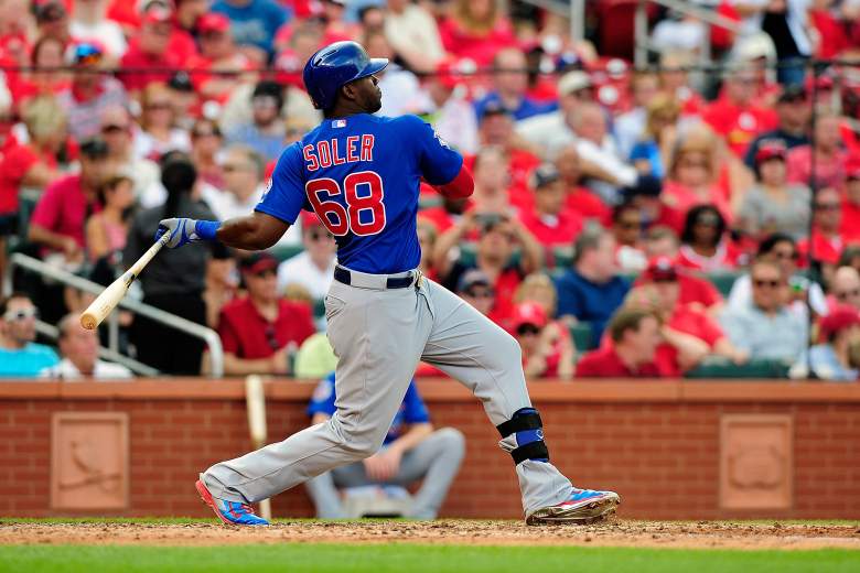 The Cubs' Jorge Soler blasts a double Friday. (Getty)