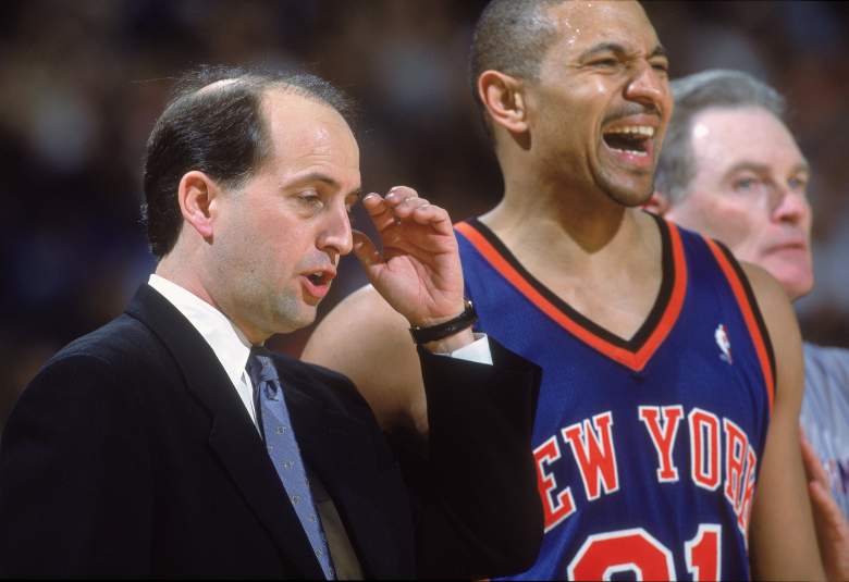 Once a player-coach combo for the Knicks in 2001, Mark Jackson and Jeff Van Gundy now call games together for ESPN. Mandatory Credit: Tom Hauck  /Allsport