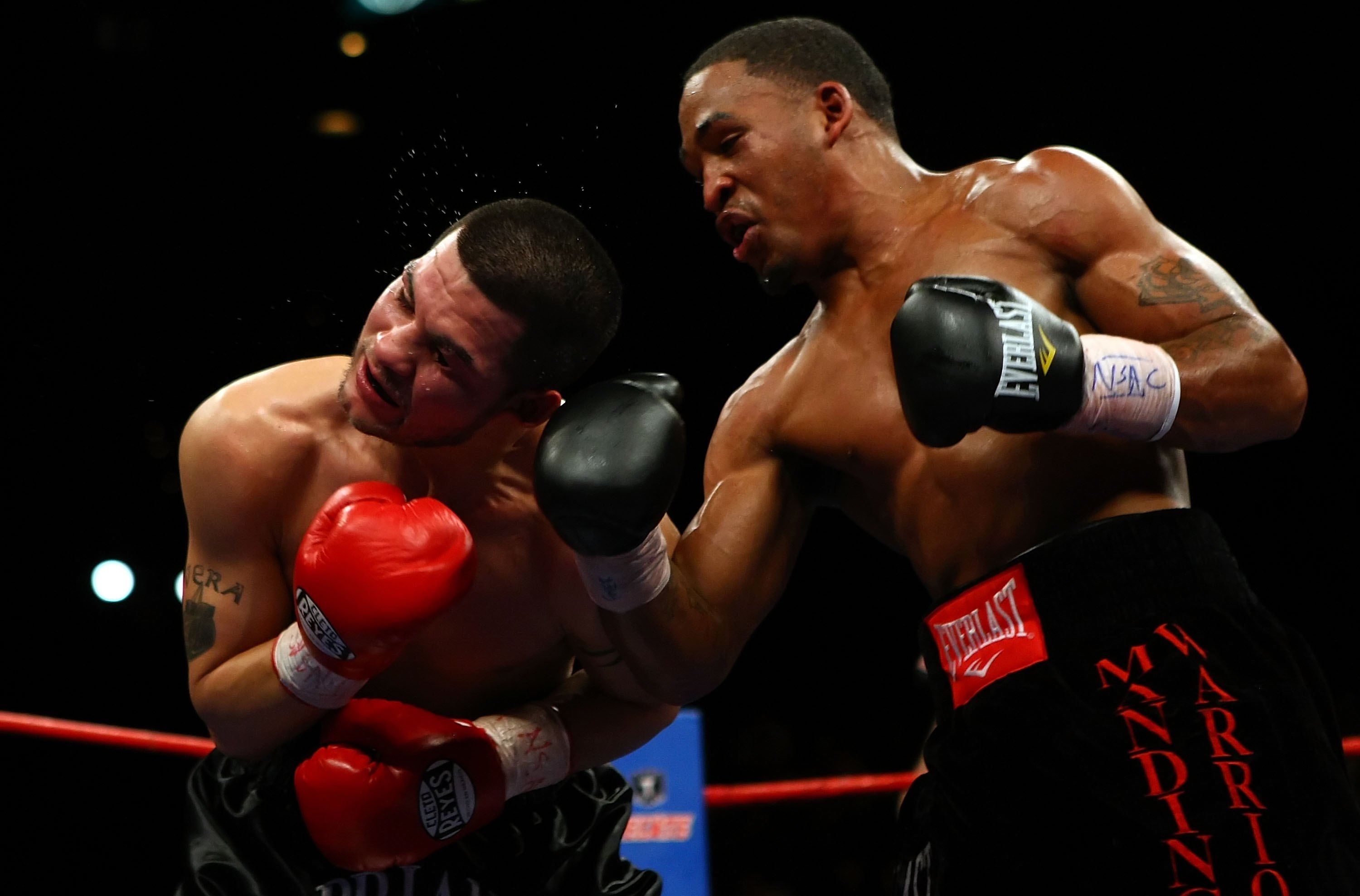 James Kirkland connects with a right to the face of Brian Vera. (Getty) 