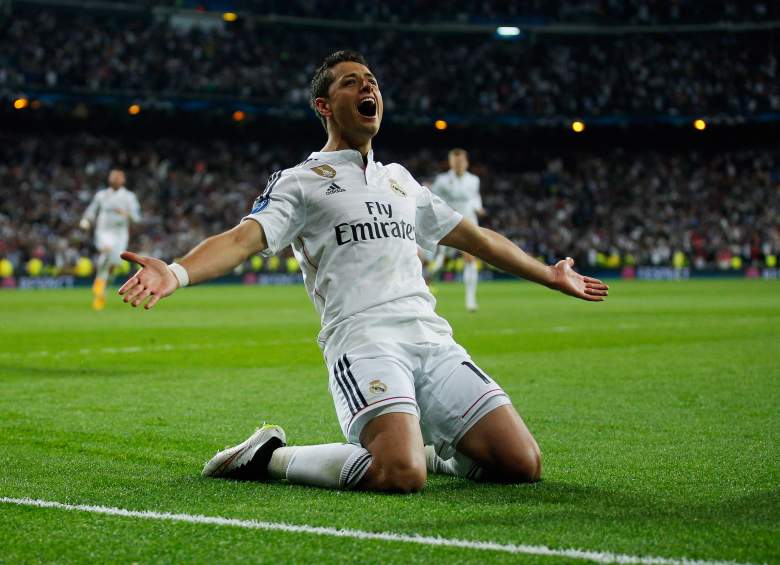 Javier Hernandez scored in the 88th minute against Atletico Madrid to lead Real Madrid into the Champions League semi-final against Juventus. (Getty)