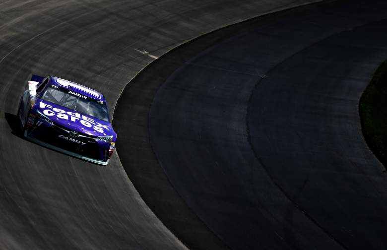 Denny Hamlin is on the pole for Sunday's FedEx 400 benefiting Autism Speaks. (Getty)