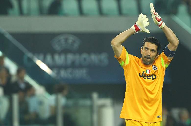Gianluigi Buffon of Juventus salutes the fans during the UEFA Champions League semi final match between Juventus and Real Madrid at Juventus Arena on May 5, 2015 in Turin, Italy.  (Getty)