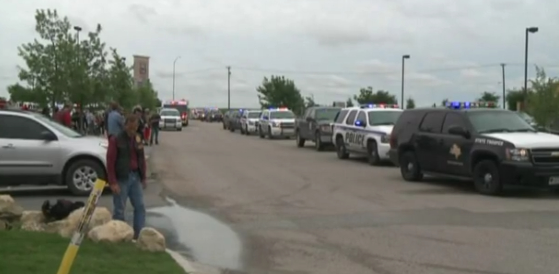 A screengrab from KWTX shows the scene of a shooting in Waco that left at least 9 dead. (KWTX)
