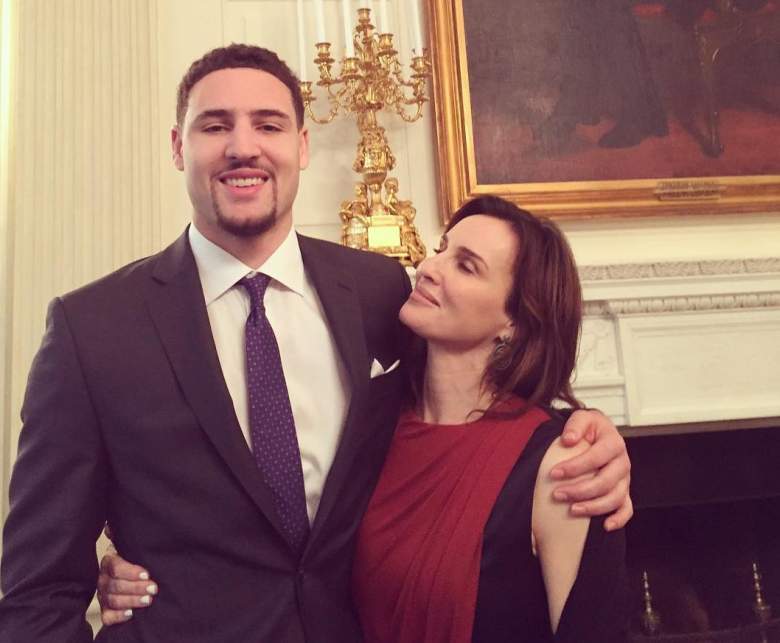 Klay and his mom at the White House. (Instagram/KlayThompson)