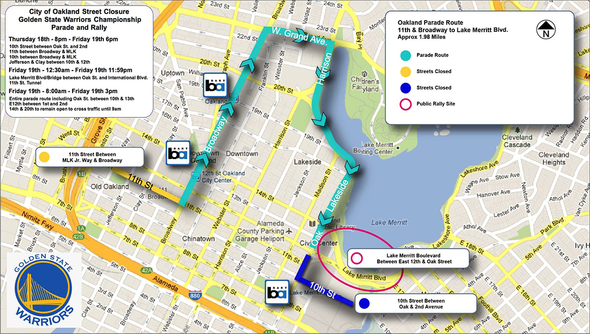 Warriors Victory Parade & Rally Time, Channel & Route
