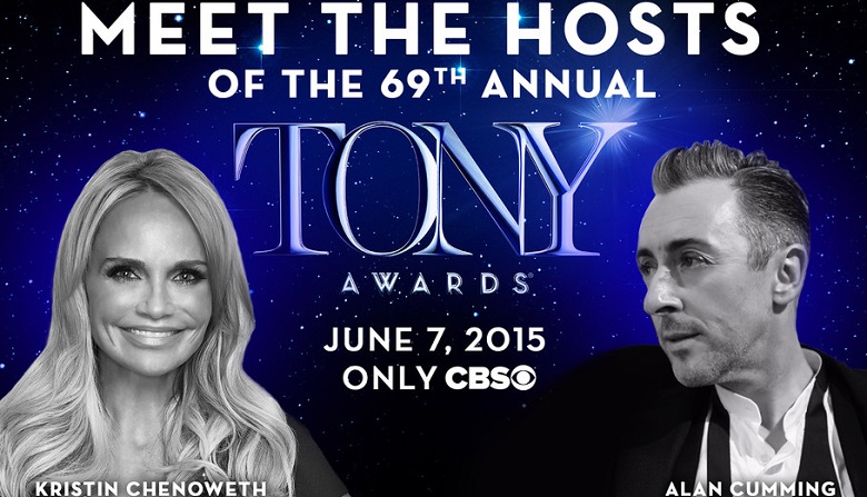 Who Is Hosting The Tony Awards 2015, Tony Awards 2015 Hosts, Kristin Chenoweth Tony Awards 2015, Alan Cumming Tony Awards 2015, Tonys 2015 Hosts