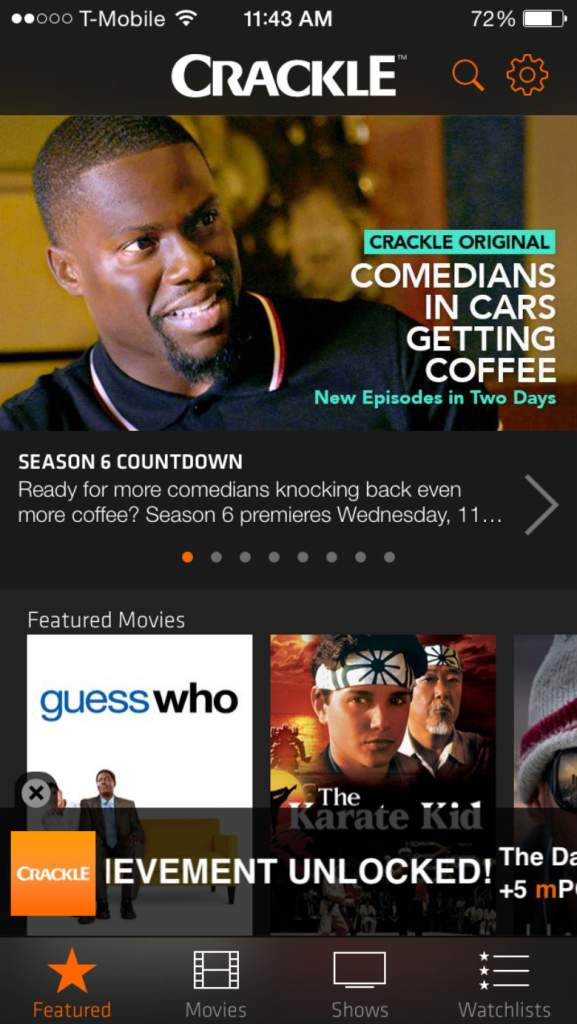 free streaming apps, Crackle app