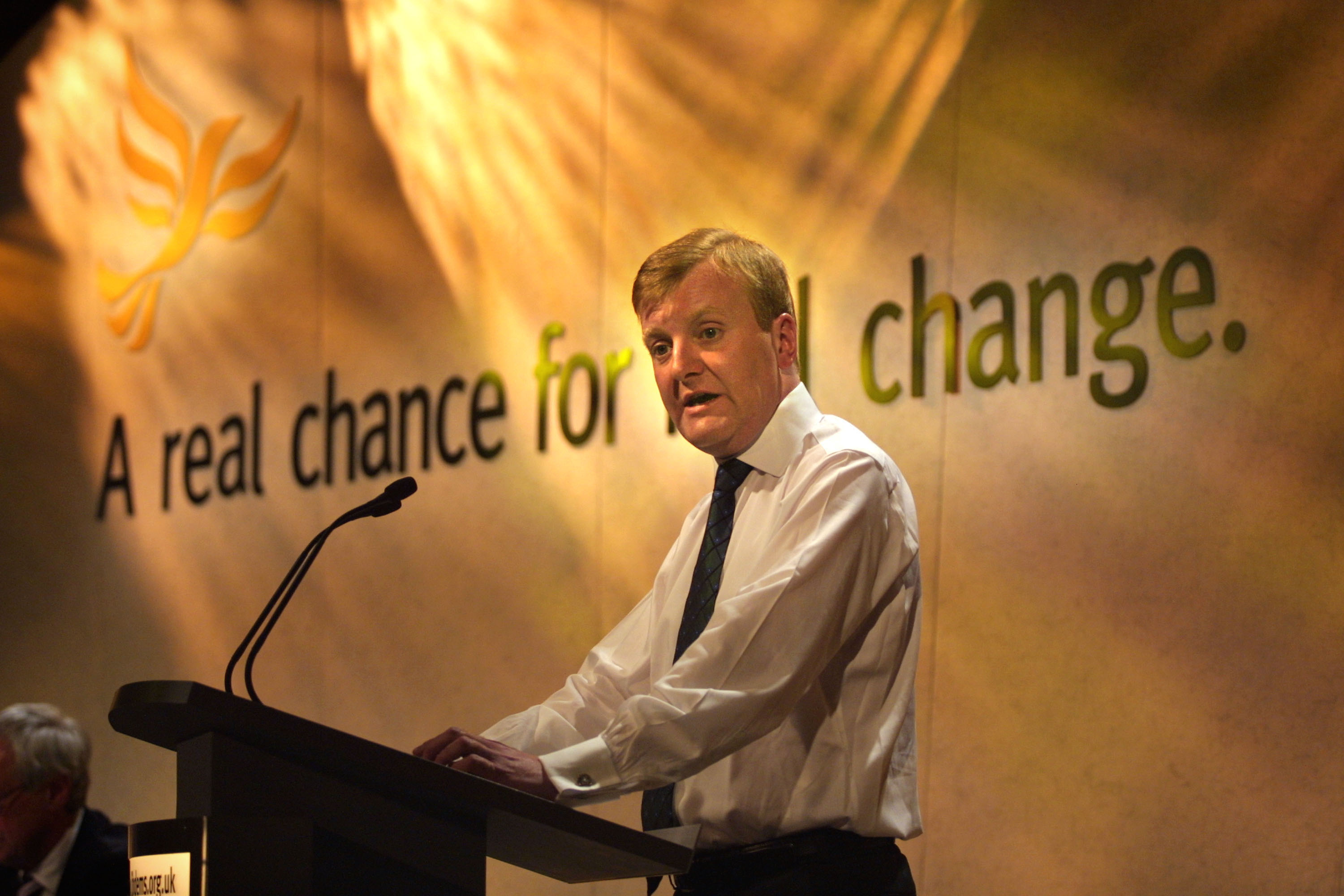 Charles Kennedy speaking at a rally in 2001. (Getty)