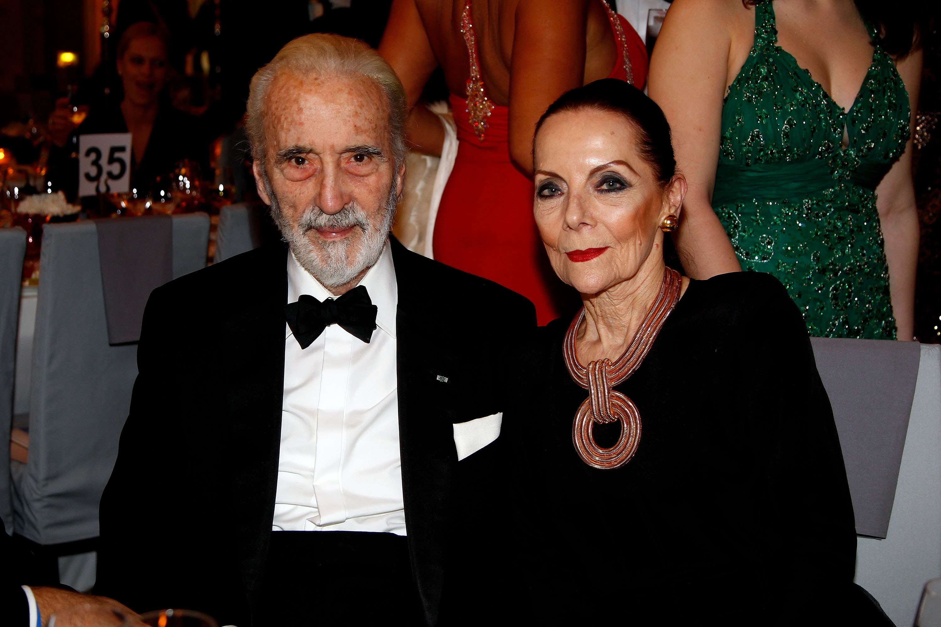 Christopher Lee with his wife, Birgit. (Getty)