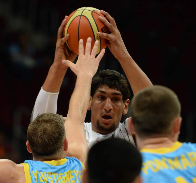 Towering over those around him at 7'2", Indian-born Satnam Singh is arguably the most intriguing prospect in this year's NBA draft. (Getty)