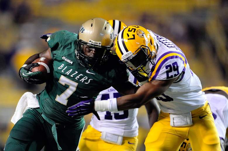 UAB on the field against LSU. (Getty)