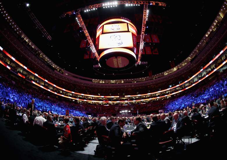 PHILADELPHIA, PA - JUNE 27: A general view during the first round of the 2014 NHL Draft at the Wells Fargo Center on June 27, 2014 in Philadelphia, Pennsylvania.  (Photo by Bruce Bennett/Getty Images)