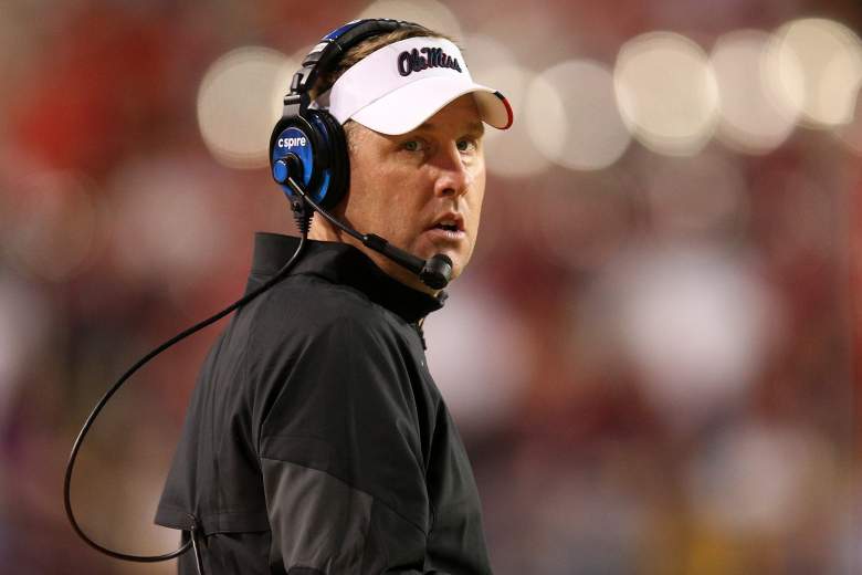 Hugh Freeze looks on from the sideline. (Getty)