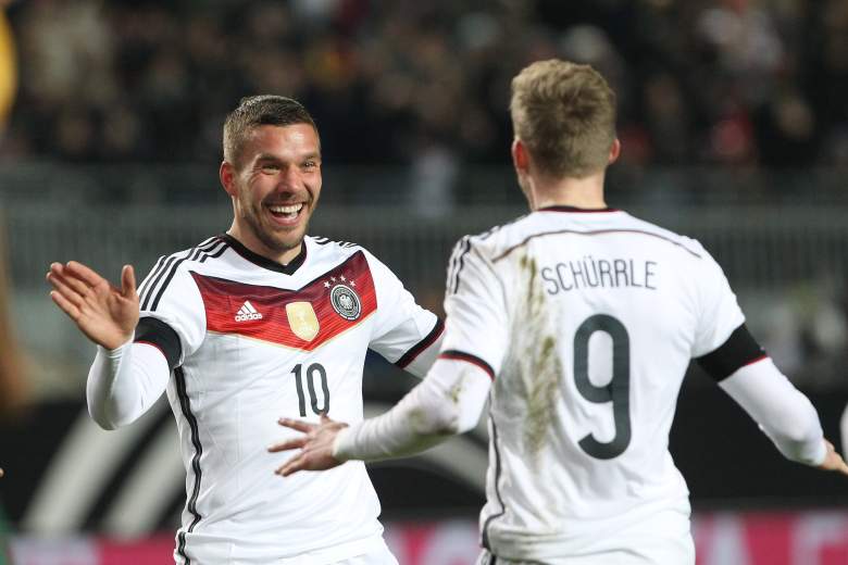 Lukas Podolski (L) and Andre Schuerrle should see action Wednesday. Getty)