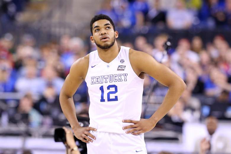 Karl Anthony-Towns is waiting to see if his name will be called first in the 2015 NBA Draft. (Getty)