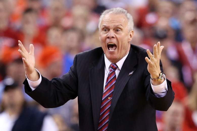 INDIANAPOLIS, IN - APRIL 06: Head coach Bo Ryan of the Wisconsin Badgers reacts in the second half against the Duke Blue Devils during the NCAA Men's Final Four National Championship at Lucas Oil Stadium on April 6, 2015 in Indianapolis, Indiana.  (Photo by Andy Lyons/Getty Images)