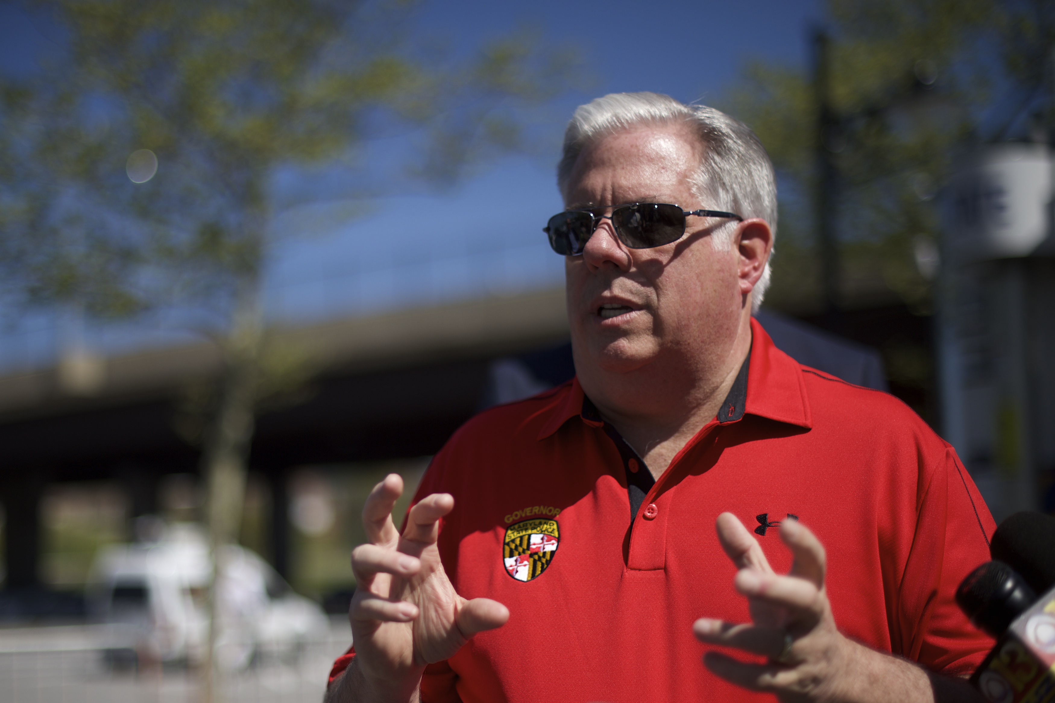 Governor Larry Hogan speaks to the media after the unrest in Baltimore. (Getty)