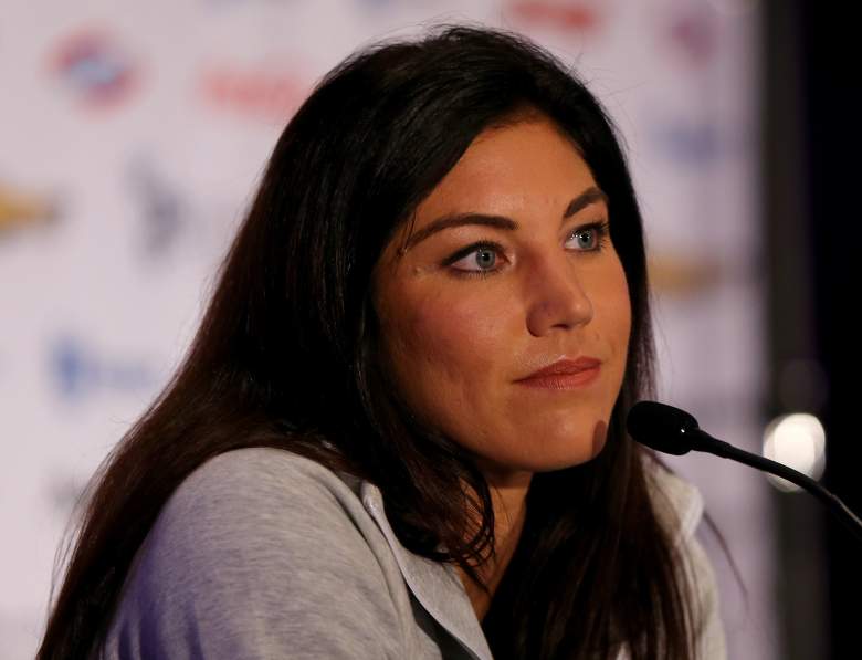 during the United States Women's World Cup Media Day at Marriott Marquis Hotel on May 27, 2015 in New York City.