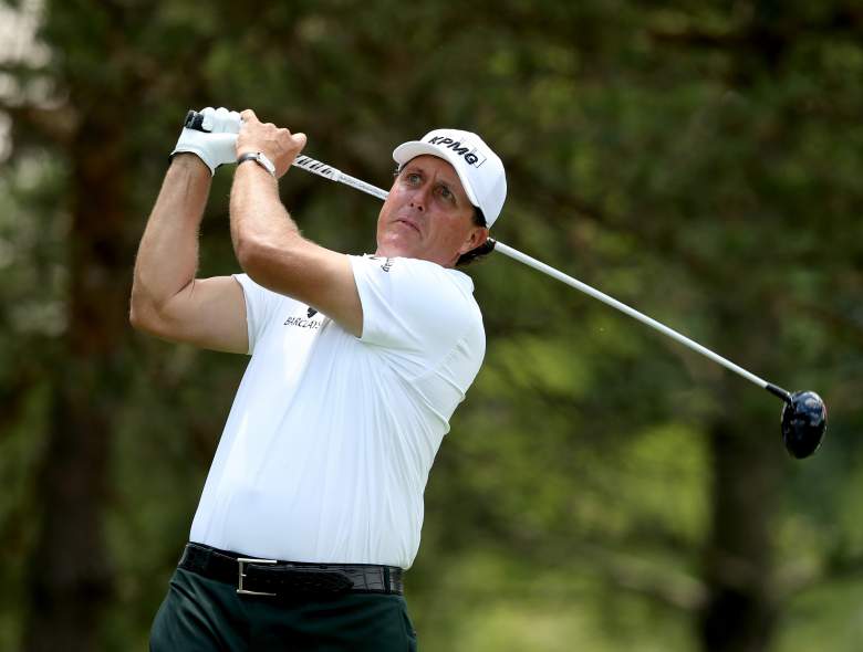Phil Mickelson will tee off Thursday with Graeme McDowell and Retief Goosen. (Getty)