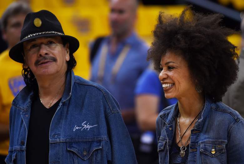 Carlos Santana and Cindy Blackman teamed to perform the National Anthem for Game 2 of the NBA Finals. (Getty)