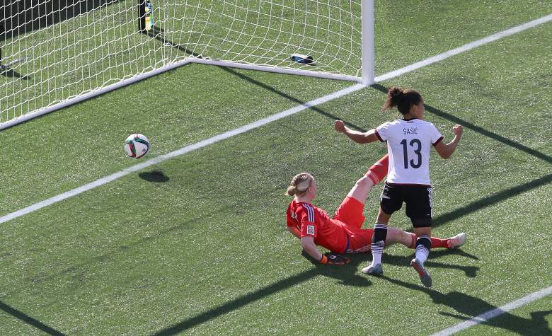 Celia Sasic scored twice for Germany in the Round of 16 match. (Getty)