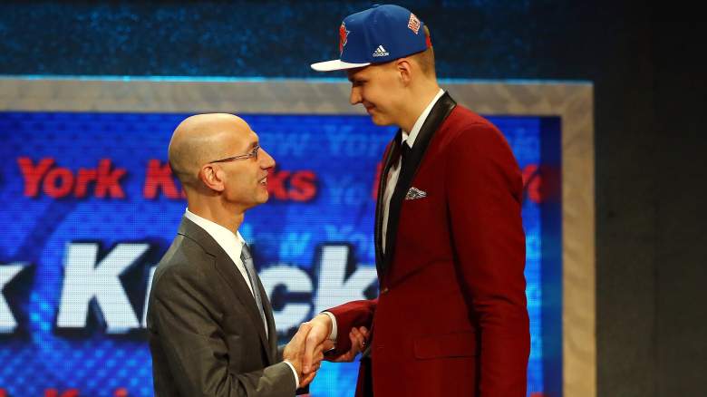 The New York Knicks selected Kristaps Porzingis at #4. -Getty
