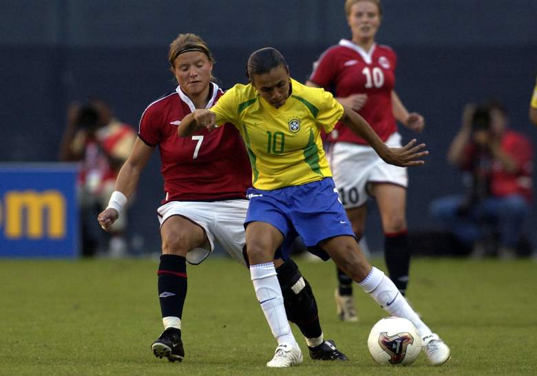 Marta in her first World Cup in 2003 for Brazil. (Getty)