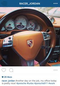 An Instagram photo posted by Jordan Wallace inside a car belonging to Amy Savopoulos. (Instagram)