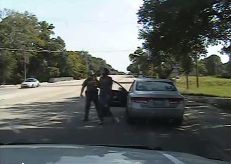 Screengrab from cellphone video of Trooper Brian Encinia arresting Sandra Bland during a traffic stop. Bland will later die while in custody at the Waller County Jail.