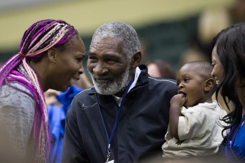 LAKE BUENA VISTA, FL - NOVEMBER 17: Venus Williams greets father Richard Williams and family during the 2013 Mylan WTT Smash Hits on November 17, 2013 at the ESPN Wide World of Sports Complex in Lake Buena Vista, Florida. (Photo by Manuela Davies/Getty Images)