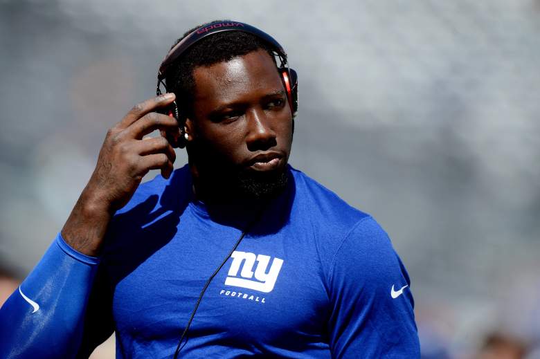 EAST RUTHERFORD, NJ - SEPTEMBER 14: Defensive end Jason Pierre-Paul #90 of the New York Giants warms up prior to a game against the Arizona Cardinals at MetLife Stadium on September 14, 2014 in East Rutherford, New Jersey. (Photo by Ron Antonelli/Getty Images)