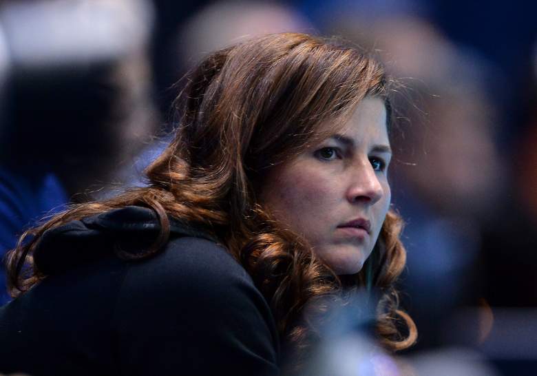 Mirka Federer, Switzerland's Roger Federer's wife, attends his semi-final singles match against Switzerland's Stanislas Wawrinka on day seven of the ATP World Tour Finals tennis tournament in London on November 15, 2014. AFP PHOTO/GLYN KIRK (Photo credit should read GLYN KIRK/AFP/Getty Images)