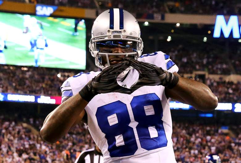 EAST RUTHERFORD, NJ - NOVEMBER 23:  Dez Bryant #88 of the Dallas Cowboys celebrates his touchdown in the third quarter against the New York Giants at MetLife Stadium on November 23, 2014 in East Rutherford, New Jersey.  (Photo by Al Bello/Getty Images)