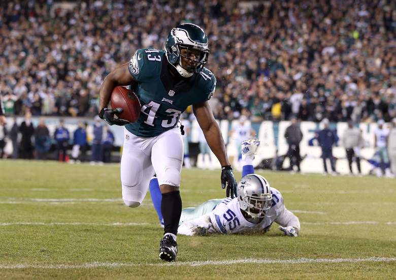 PHILADELPHIA, PA - DECEMBER 14:  Darren Sproles #43 of the Philadelphia Eagles scores a touchdown past Rolando McClain #55 of the Dallas Cowboys at Lincoln Financial Field on December 14, 2014 in Philadelphia, Pennsylvania.  (Photo by Mitchell Leff/Getty Images)
