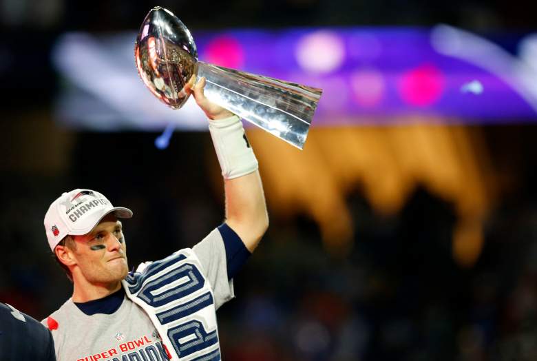 GLENDALE, AZ - FEBRUARY 01:  Tom Brady #12 of the New England Patriots celebrates with the vince Lombardi Trophy after defeating the Seattle Seahawks 28-24 during Super Bowl XLIX at University of Phoenix Stadium on February 1, 2015 in Glendale, Arizona.  (Photo by Tom Pennington/Getty Images)