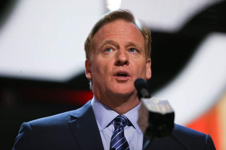 CHICAGO, IL - APRIL 30:  NFL Commissioner Roger Goodell announces that Marcus Peters of the Washington Huskies was picked #18 overall by the Kansas City Chiefs during the first round of the 2015 NFL Draft at the Auditorium Theatre of Roosevelt University on April 30, 2015 in Chicago, Illinois.  (Photo by Jonathan Daniel/Getty Images)