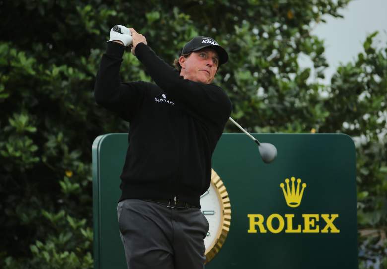 Phil Mickelson and the pros tee off in the British Open Thursday morning. (Getty)