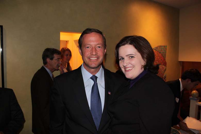 Kelly pictured with U.S. Presidential Candidate Martin O'Malley. 
