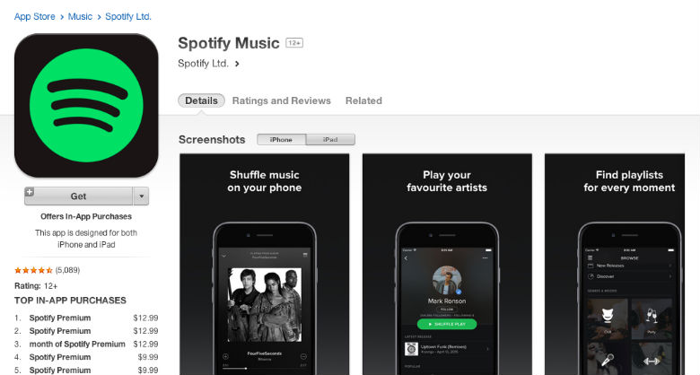 can u pay for spotify premium with itunes