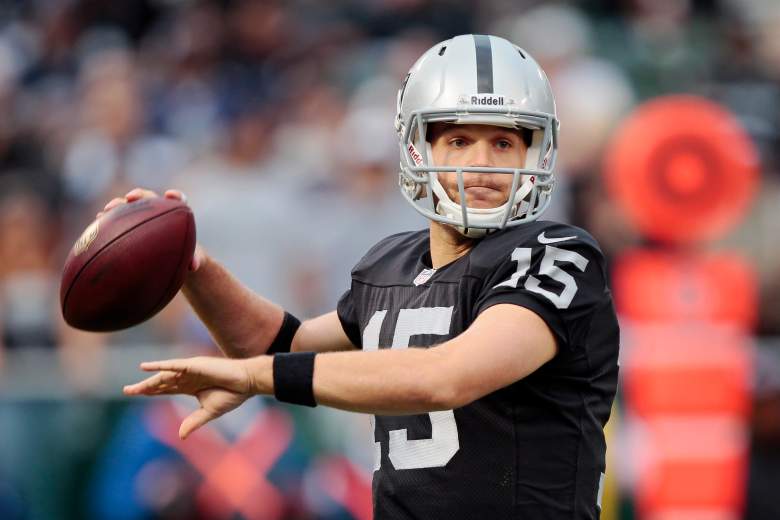 OAKLAND, CA - AUGUST 9: Quarterback Matt Flynn #15 of the Oakland Raiders passes the ball against the Dallas Cowboys in the first quarter of a preseason game on August 9, 2013 at O.co Coliseum in Oakland, California. The Raiders won 19-17. (Photo by Brian Bahr/Getty Images)