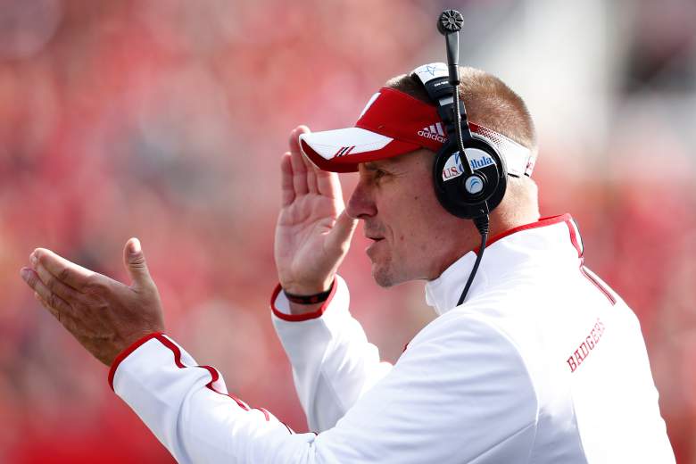 MADISON, WI - SEPTEMBER 21: Wisconsin Badgers head coach Gary Andersen encourages his team against the Purdue Boilermakers during the game at Camp Randall Stadium on September 21, 2013 in Madison, Wisconsin. (Photo by Joe Robbins/Getty Images)