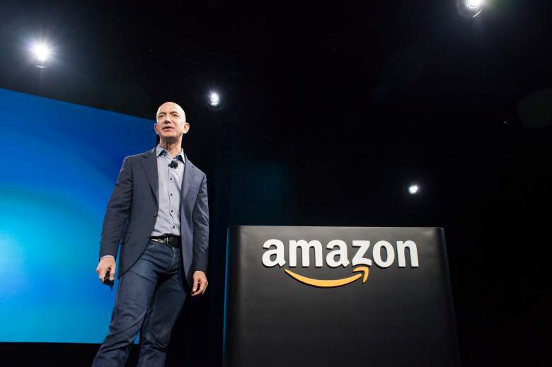 SEATTLE, WA - JUNE 18: Amazon.com founder and CEO Jeff Bezos presents the company's first smartphone, the Fire Phone, on June 18, 2014 in Seattle, Washington. The much-anticipated device is available for pre-order today and is available exclusively with AT&T service. (Photo by David Ryder/Getty Images)