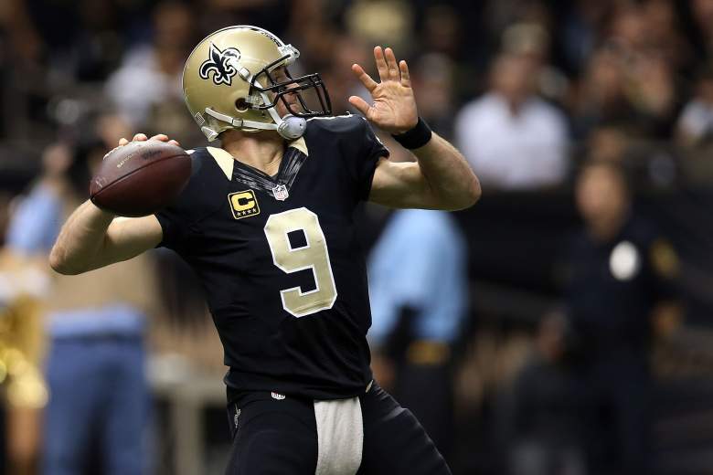 NEW ORLEANS, LA - DECEMBER 21: Drew Brees #9 of the New Orleans Saints drops back to pass against the Atlanta Falcons during the third quarter of a game at the Mercedes-Benz Superdome on December 21, 2014 in New Orleans, Louisiana. (Photo by Chris Graythen/Getty Images)