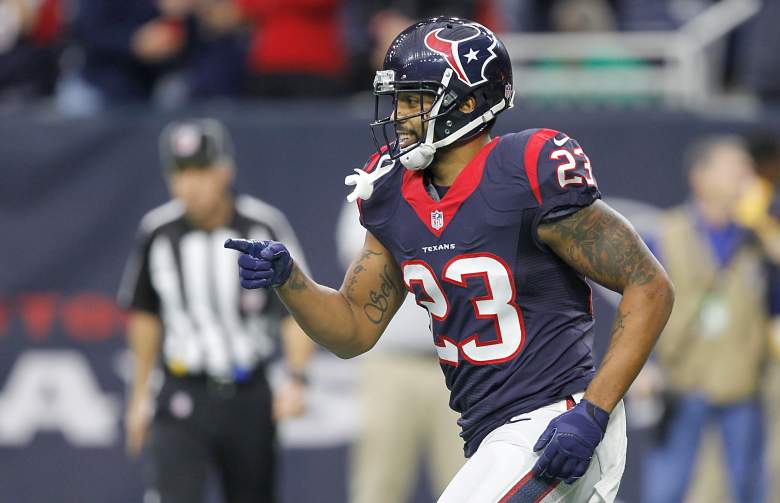 HOUSTON, TX - DECEMBER 28: Arian Foster #23 of the Houston Texans celebrates his touchdown against the Jacksonville Jaguars in the first quarter in a NFL game on December 28, 2014 at NRG Stadium in Houston, Texas. (Photo by Bob Levey/Getty Images)