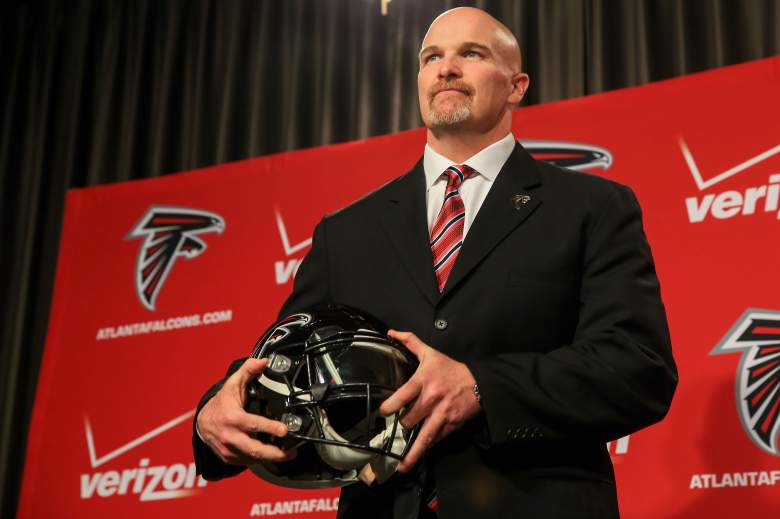 FLOWERY BRANCH, GA - FEBRUARY 03: Atlanta Falcons head coach Dan Quinn poses for a photo during a press conference at the Atlanta Falcons Training Facility on February 3, 2015 in Flowery Branch, Georgia. (Photo by Daniel Shirey/Getty Images)