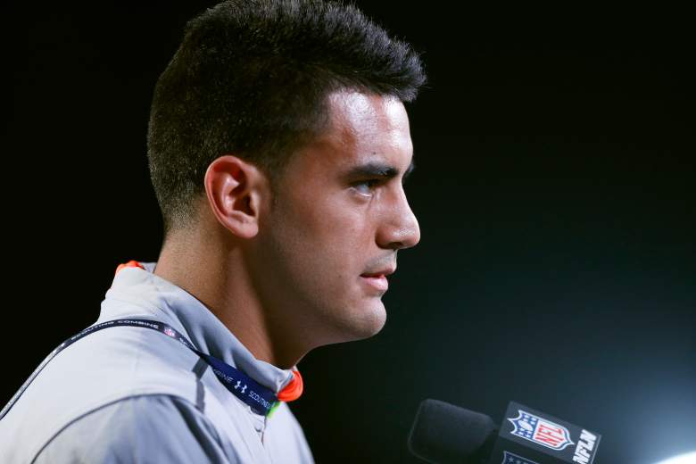 INDIANAPOLIS, IN - FEBRUARY 19: Quarterback Marcus Mariota of Oregon speaks to the media during the 2015 NFL Scouting Combine at Lucas Oil Stadium on February 19, 2015 in Indianapolis, Indiana. (Photo by Joe Robbins/Getty Images)