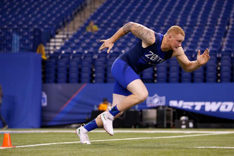 INDIANAPOLIS, IN - FEBRUARY 20: Tight end Maxx Williams of Minnesota in action during the 2015 NFL Scouting Combine at Lucas Oil Stadium on February 20, 2015 in Indianapolis, Indiana. (Photo by Joe Robbins/Getty Images)
