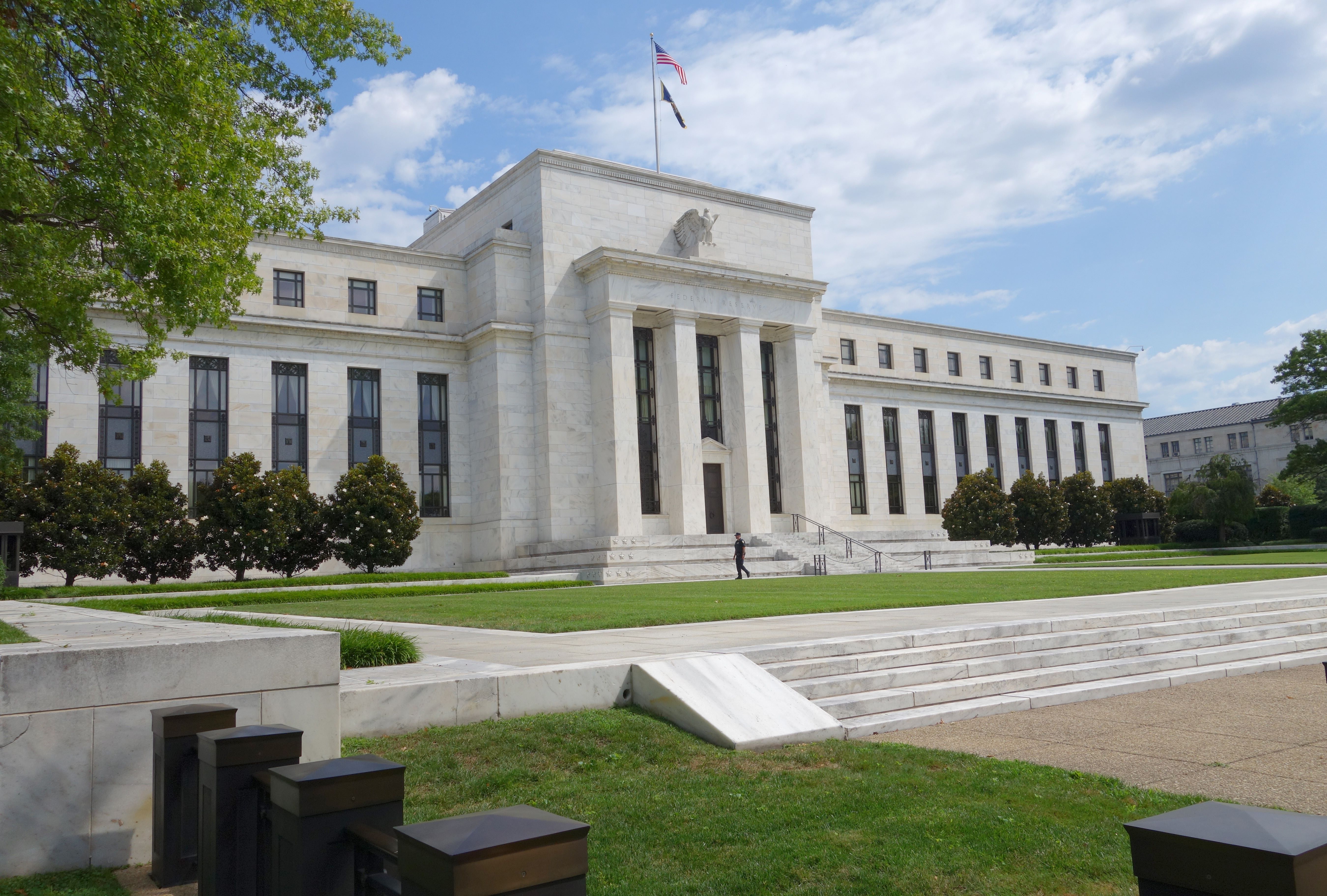 The US Federal Reserve building in Washington, DC. (Getty)