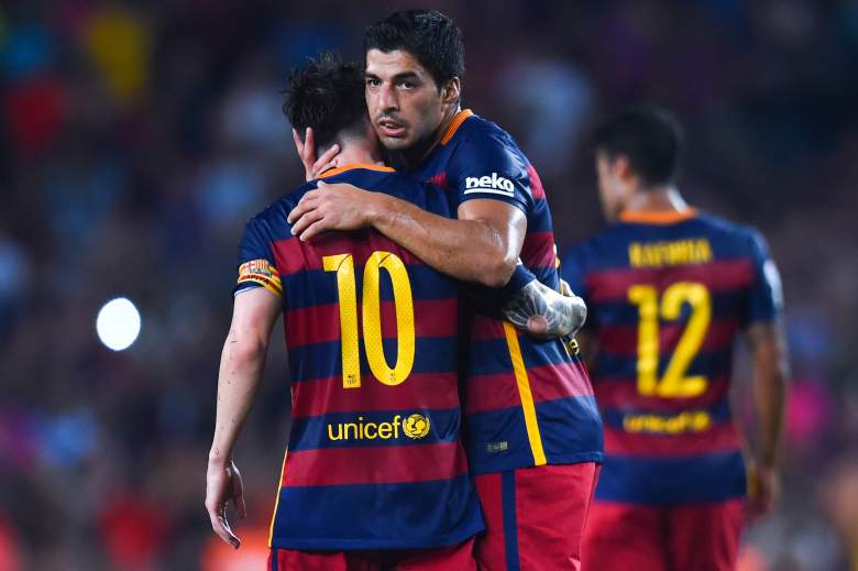Luis Suarez R) scored 25 goals in his first season at Barcelona. Getty)