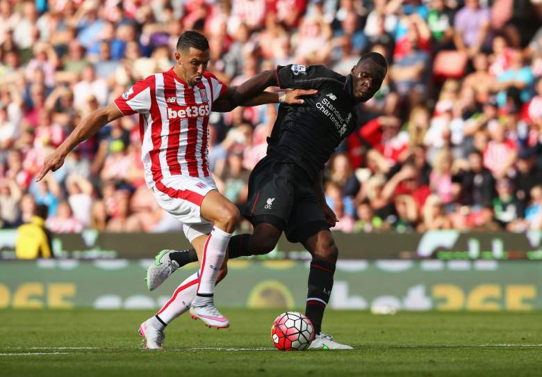 Christian Benteke (R) is a good bet to open his Liverpool account against Bournemouth on Monday. (Getty) 